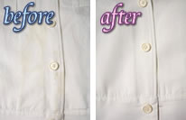 ジャケットに付いた汗シミの黄ばみ（黄変）