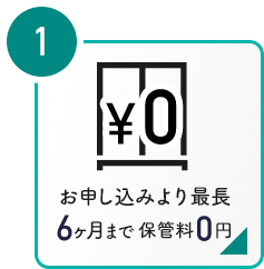 ①最長6か月まで保管料0円