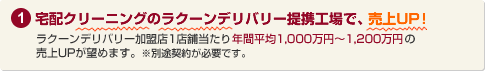 宅配クリーニングのラクーンデリバリー提携工場で、売上UP！